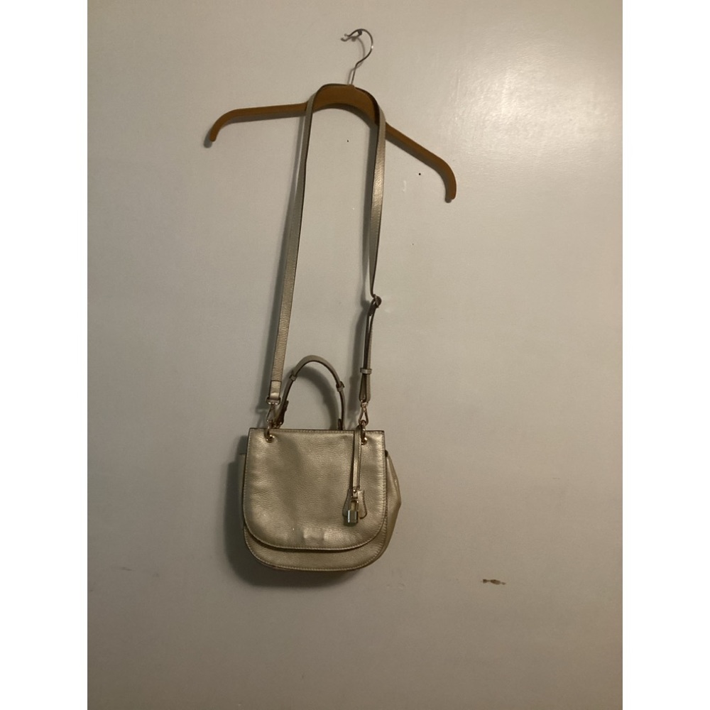 MAC DOUGLAS gold grain leather messenger bag